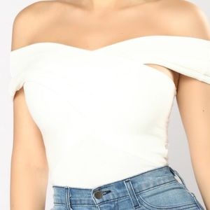 Fashion Nova white off the shoulder top